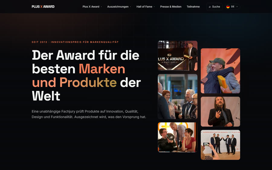 Neue Website des Plus X Award
